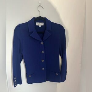 St. John Collection By Marie Gray 2 Santana Knit Women's Blue Jacket Blazer